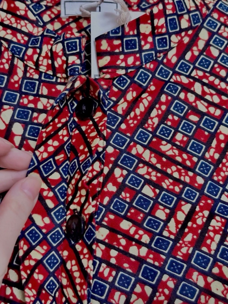 Zuri 100% Cotton Midi Shirt Dress Size S Summer Vacation Made In Kenya Nwt — image 8 of 8